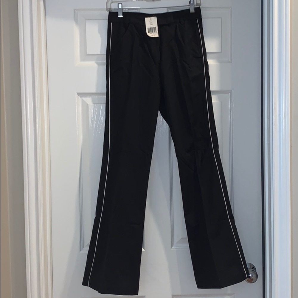 NWT French Connection, Black Pants w/ white Piping